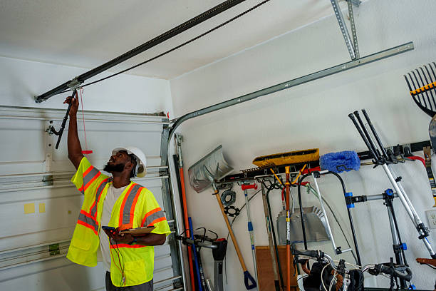 Professional Garage Door Panel Replacement technician working in North Shore, CA